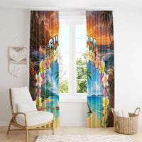 Guam Window Curtain Eternal Summer Sunset Beach