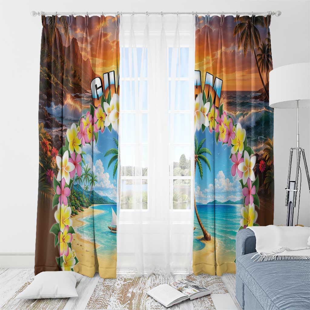 Guam Window Curtain Eternal Summer Sunset Beach