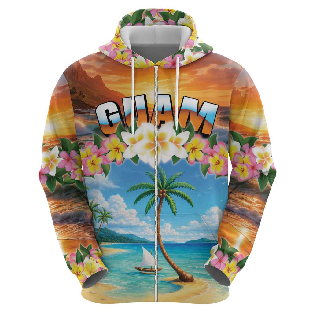 Guam Zip Hoodie Eternal Summer Sunset Beach LT05 - Polynesian Pride