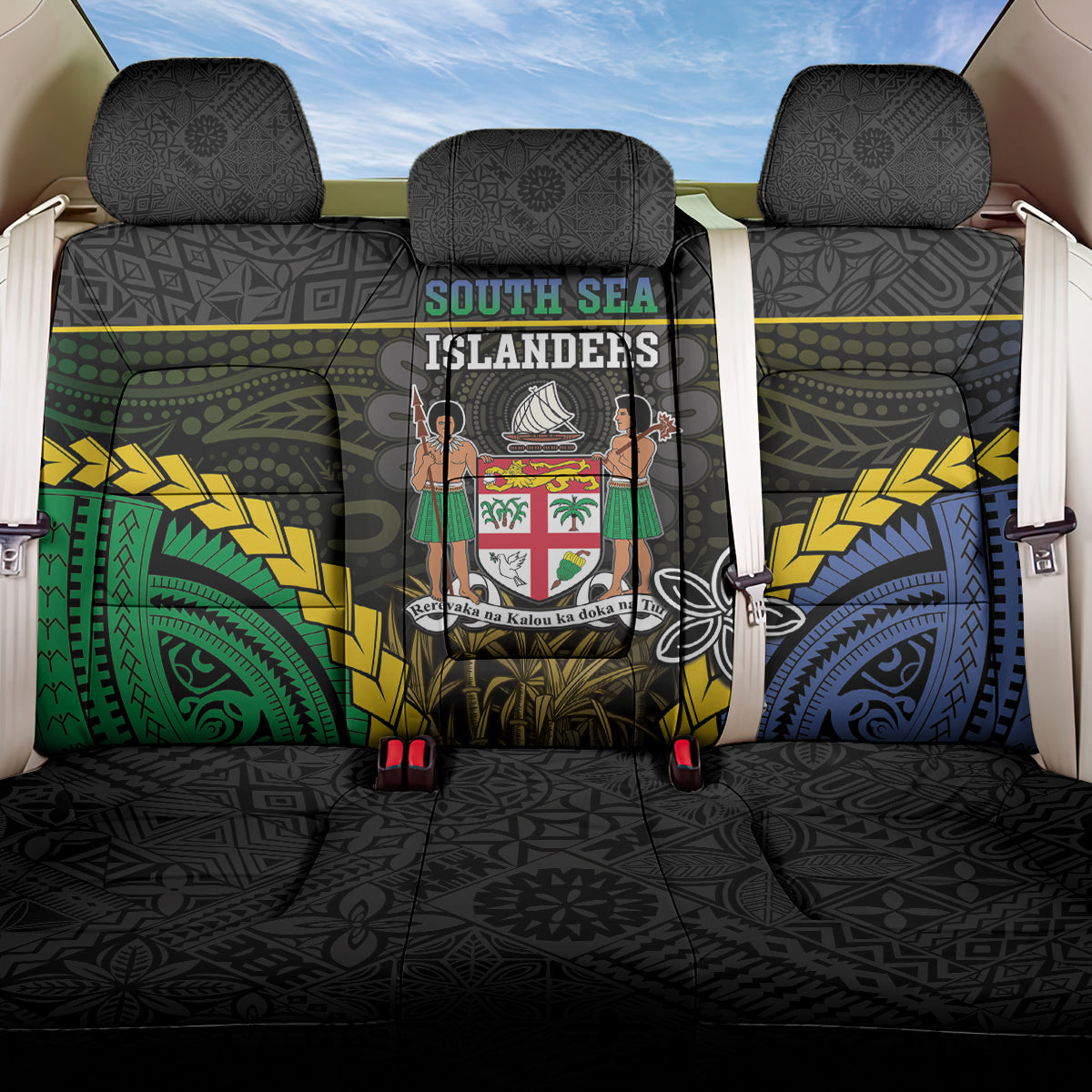 South Sea Islanders And Fiji Back Car Seat Cover Kanakas Fijian Tapa Pattern