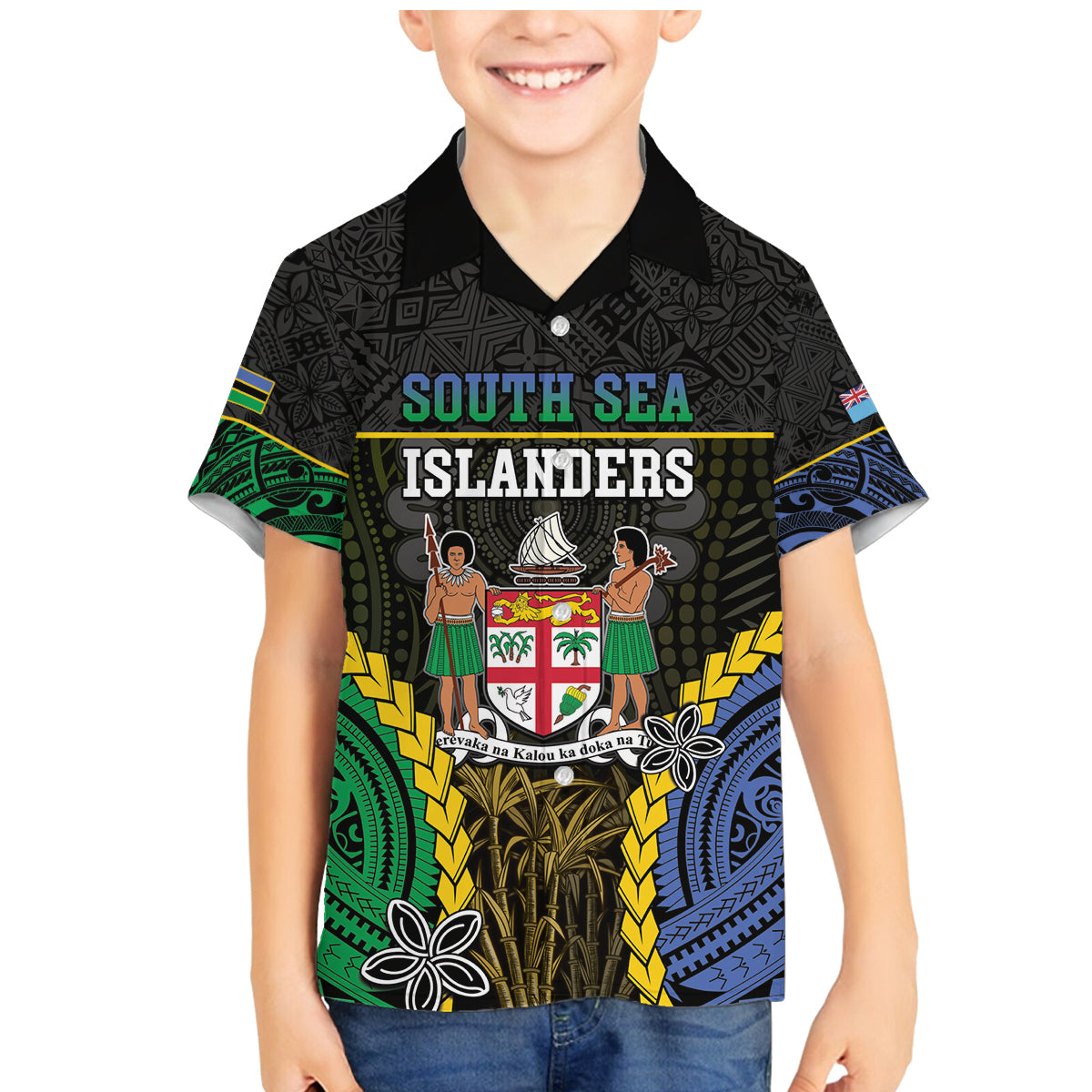 Personalised South Sea Islanders And Fiji Family Matching Mermaid Dress and Hawaiian Shirt Kanakas Fijian Tapa Pattern