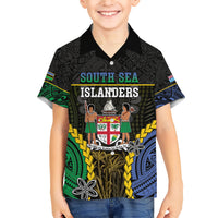 Personalised South Sea Islanders And Fiji Family Matching Short Sleeve Bodycon Dress and Hawaiian Shirt Kanakas Fijian Tapa Pattern