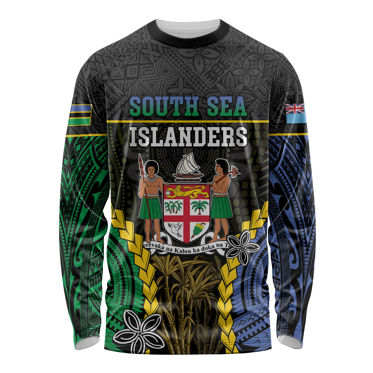 Personalised South Sea Islanders And Fiji Long Sleeve Shirt Kanakas Fijian Tapa Pattern
