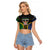 Personalised South Sea Islanders And Fiji Raglan Cropped T Shirt Kanakas Fijian Tapa Pattern