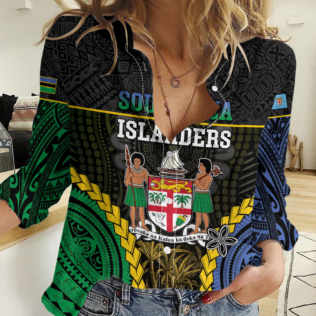 Personalised South Sea Islanders And Fiji Women Casual Shirt Kanakas Fijian Tapa Pattern
