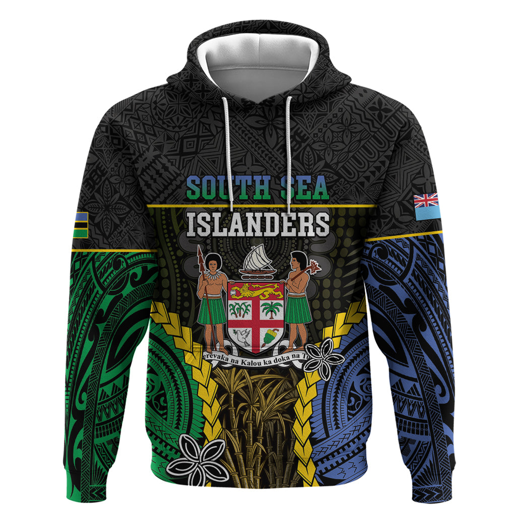 Personalised South Sea Islanders And Fiji Zip Hoodie Kanakas Fijian Tapa Pattern