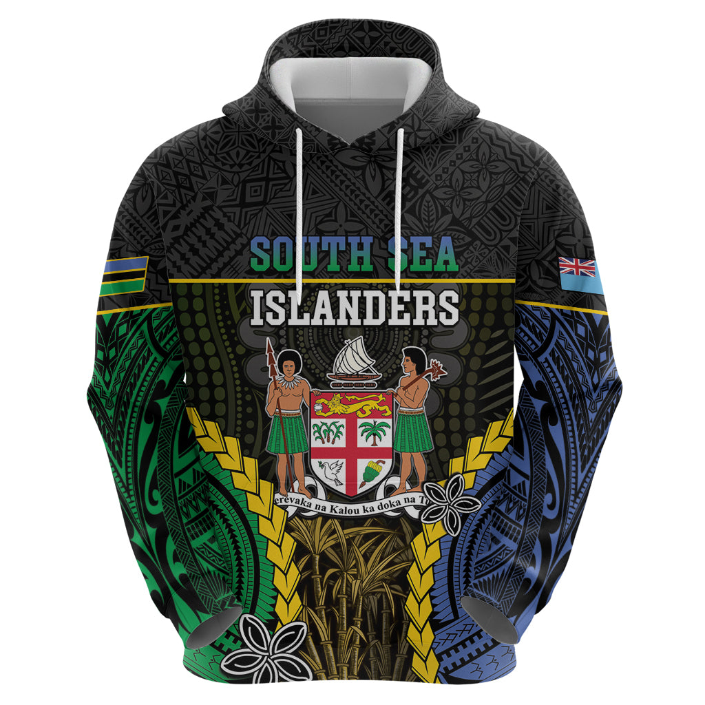 Personalised South Sea Islanders And Fiji Zip Hoodie Kanakas Fijian Tapa Pattern