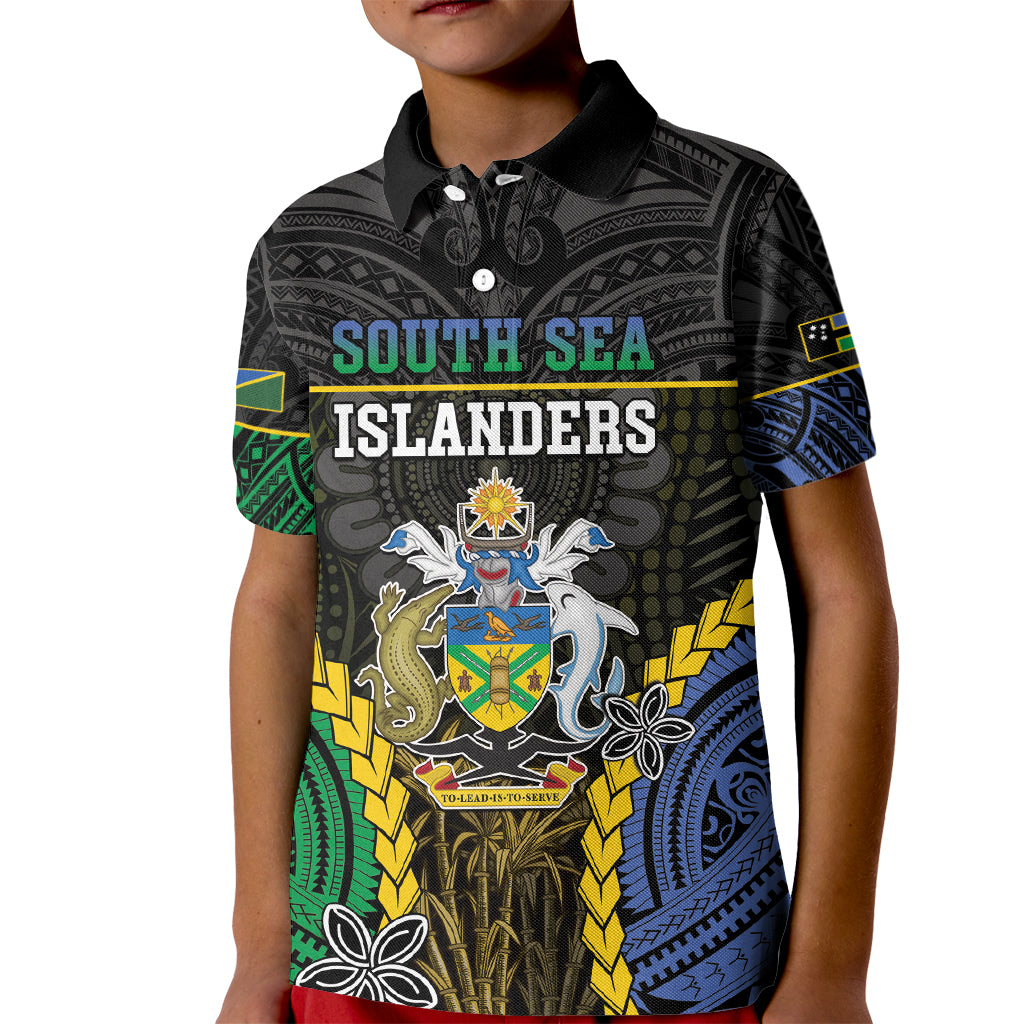 Personalised South Sea Islanders And Solomon Islands Kid Polo Shirt Kanakas Polynesian Pattern