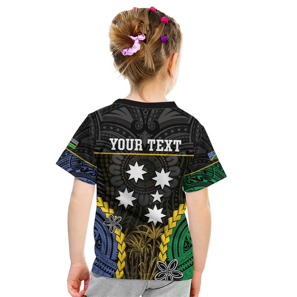 Personalised South Sea Islanders And Solomon Islands Kid T Shirt Kanakas Polynesian Pattern LT05 - Polynesian Pride
