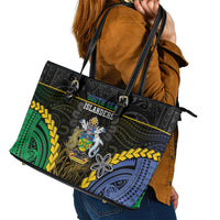 South Sea Islanders And Solomon Islands Leather Tote Bag Kanakas Polynesian Pattern LT05 - Polynesian Pride