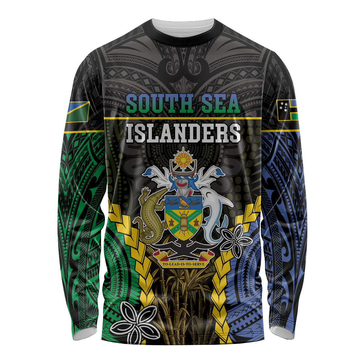 Personalised South Sea Islanders And Solomon Islands Long Sleeve Shirt Kanakas Polynesian Pattern