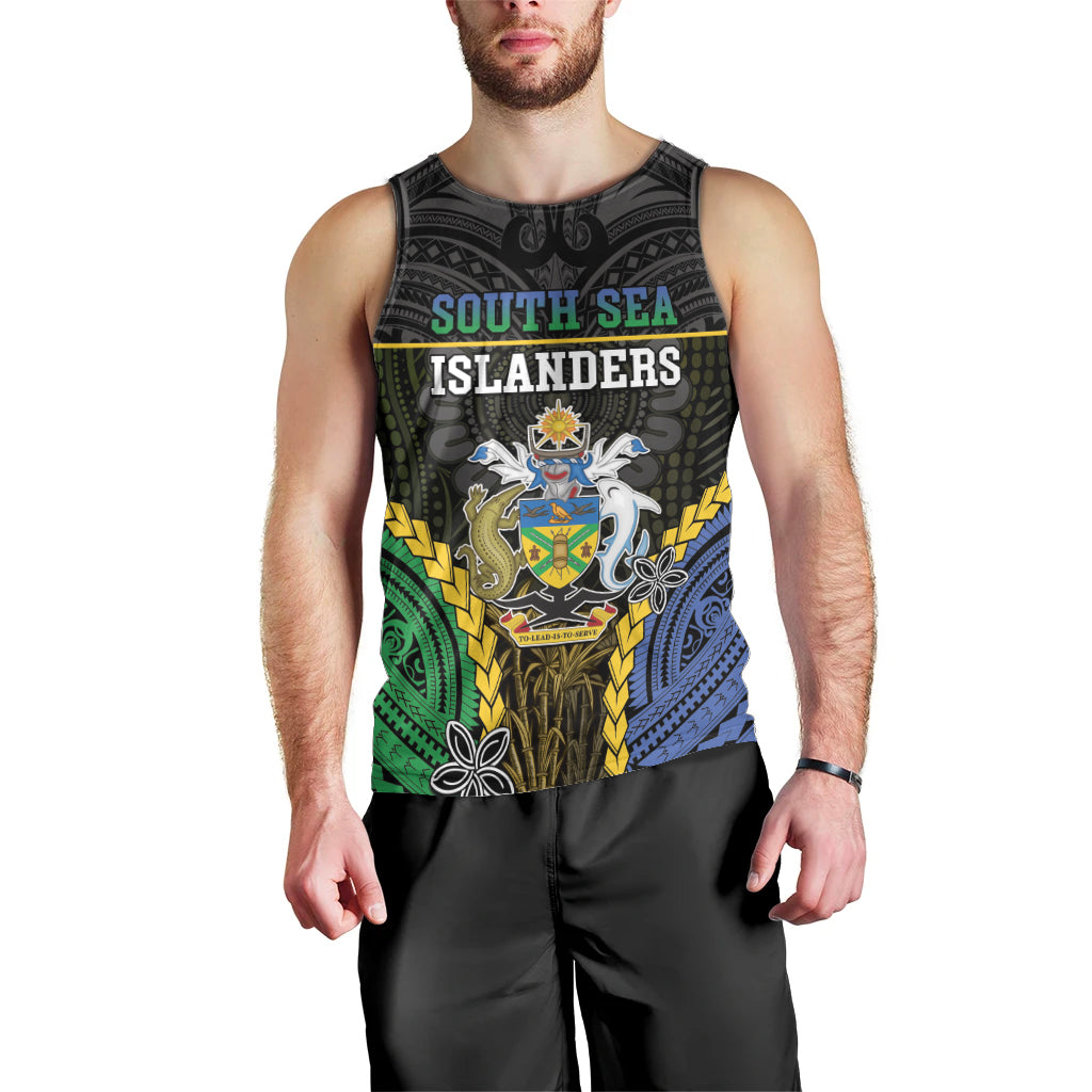 Personalised South Sea Islanders And Solomon Islands Men Tank Top Kanakas Polynesian Pattern LT05 - Polynesian Pride