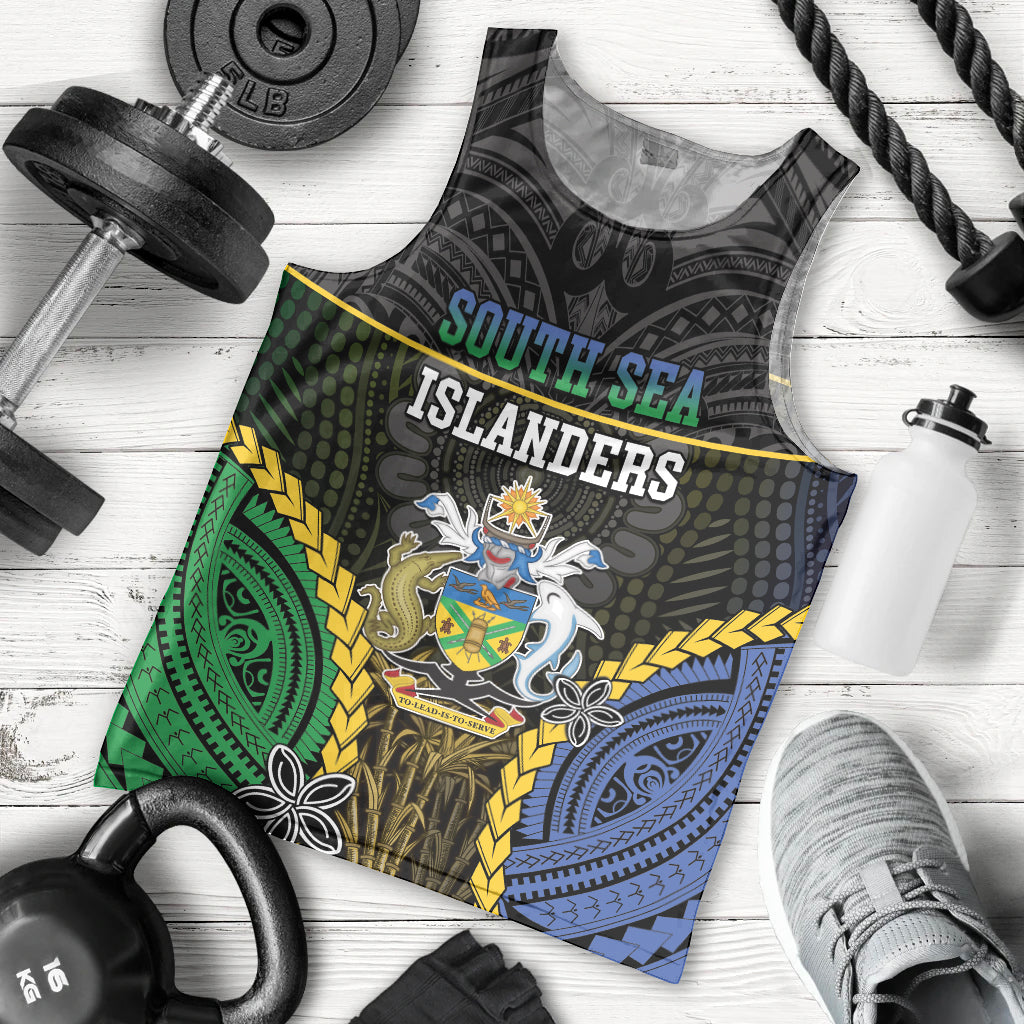 Personalised South Sea Islanders And Solomon Islands Men Tank Top Kanakas Polynesian Pattern LT05 - Polynesian Pride