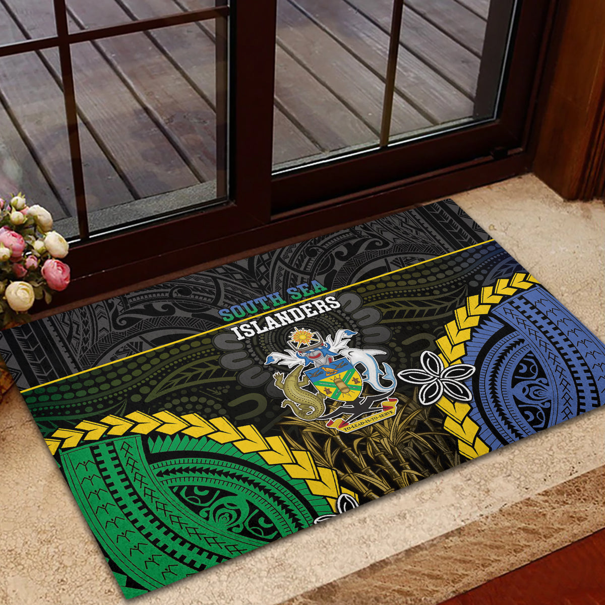 South Sea Islanders And Solomon Islands Rubber Doormat Kanakas Polynesian Pattern LT05 - Polynesian Pride