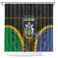 South Sea Islanders And Solomon Islands Shower Curtain Kanakas Polynesian Pattern LT05 Black - Polynesian Pride