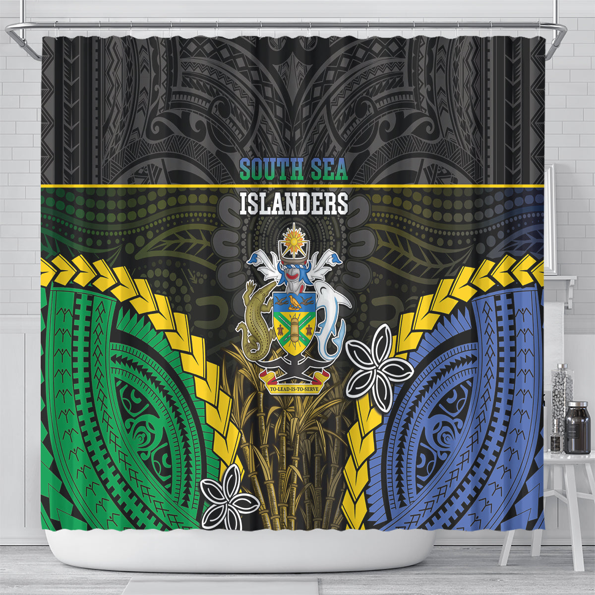 South Sea Islanders And Solomon Islands Shower Curtain Kanakas Polynesian Pattern LT05 - Polynesian Pride