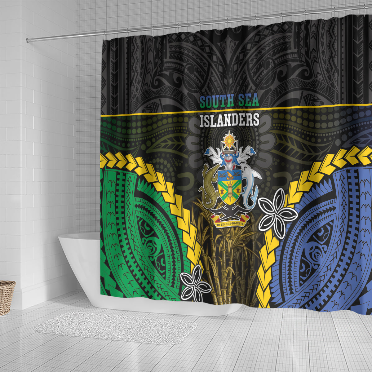 South Sea Islanders And Solomon Islands Shower Curtain Kanakas Polynesian Pattern LT05 - Polynesian Pride