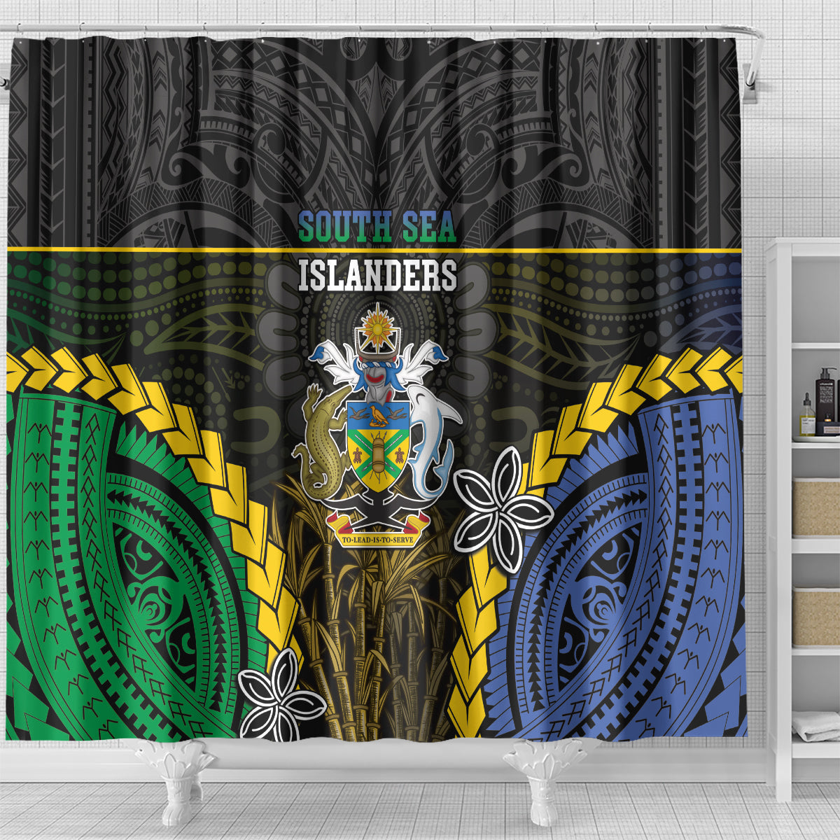 South Sea Islanders And Solomon Islands Shower Curtain Kanakas Polynesian Pattern LT05 - Polynesian Pride