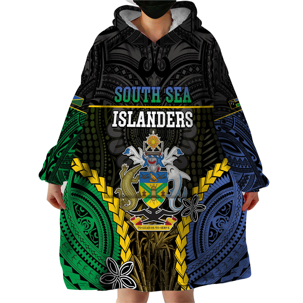 Personalised South Sea Islanders And Solomon Islands Wearable Blanket Hoodie Kanakas Polynesian Pattern LT05 - Polynesian Pride
