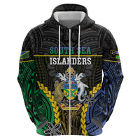 Personalised South Sea Islanders And Solomon Islands Zip Hoodie Kanakas Polynesian Pattern LT05 - Polynesian Pride