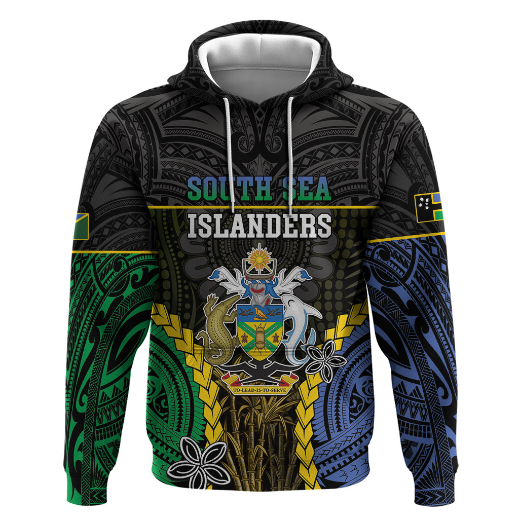 Personalised South Sea Islanders And Solomon Islands Zip Hoodie Kanakas Polynesian Pattern LT05 Pullover Hoodie Black - Polynesian Pride