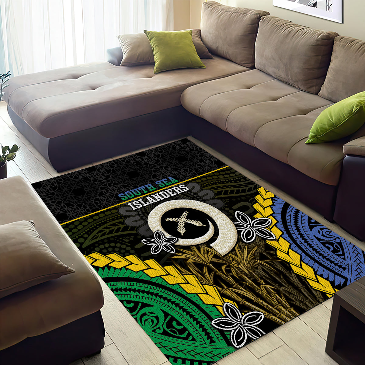 South Sea Islanders And Vanuatu Area Rug Kanakas Sand Drawing Pattern LT05 - Polynesian Pride