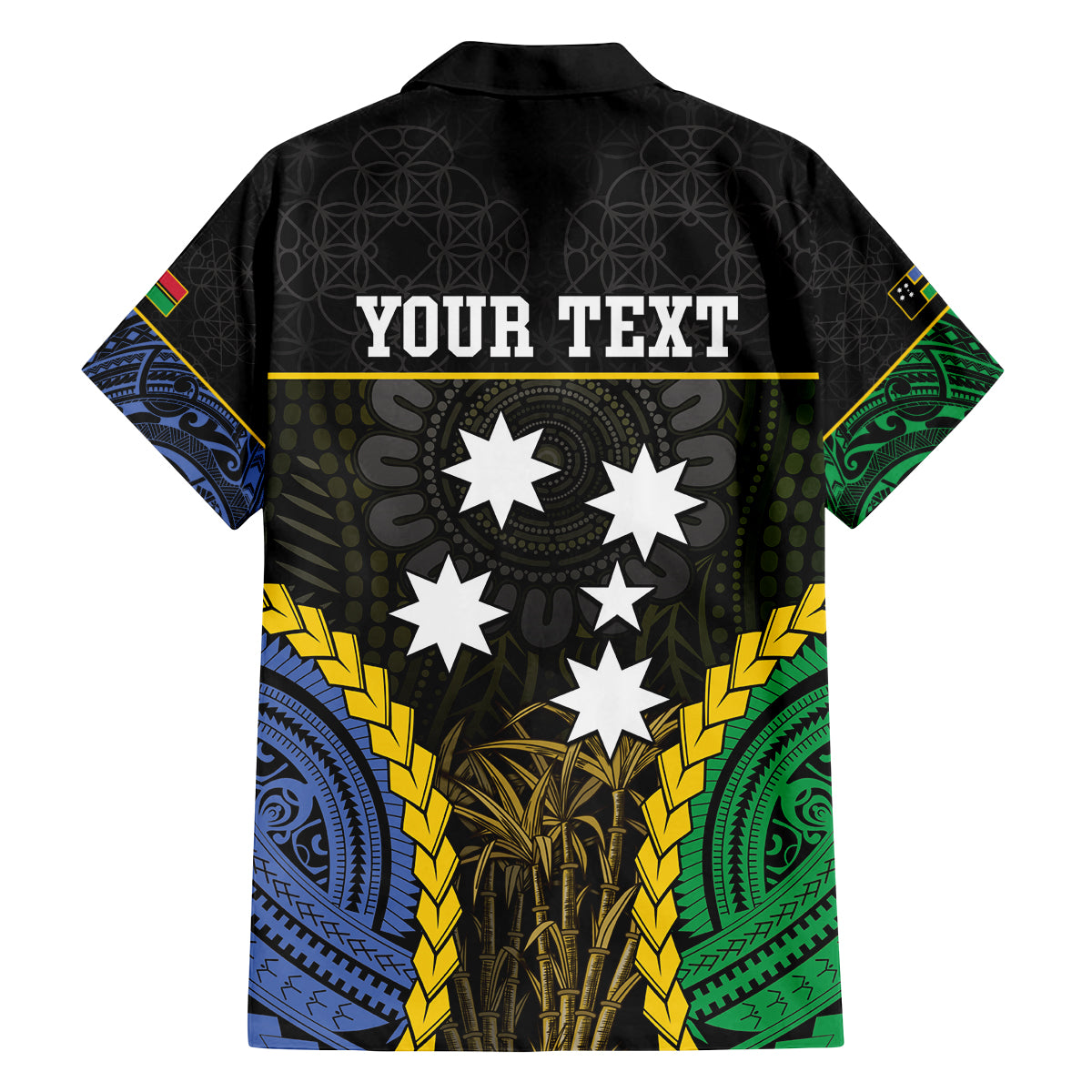 Personalised South Sea Islanders And Vanuatu Family Matching Off Shoulder Short Dress and Hawaiian Shirt Kanakas Sand Drawing Pattern