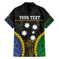 Personalised South Sea Islanders And Vanuatu Family Matching Off Shoulder Short Dress and Hawaiian Shirt Kanakas Sand Drawing Pattern