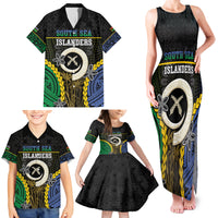 Personalised South Sea Islanders And Vanuatu Family Matching Tank Maxi Dress and Hawaiian Shirt Kanakas Sand Drawing Pattern