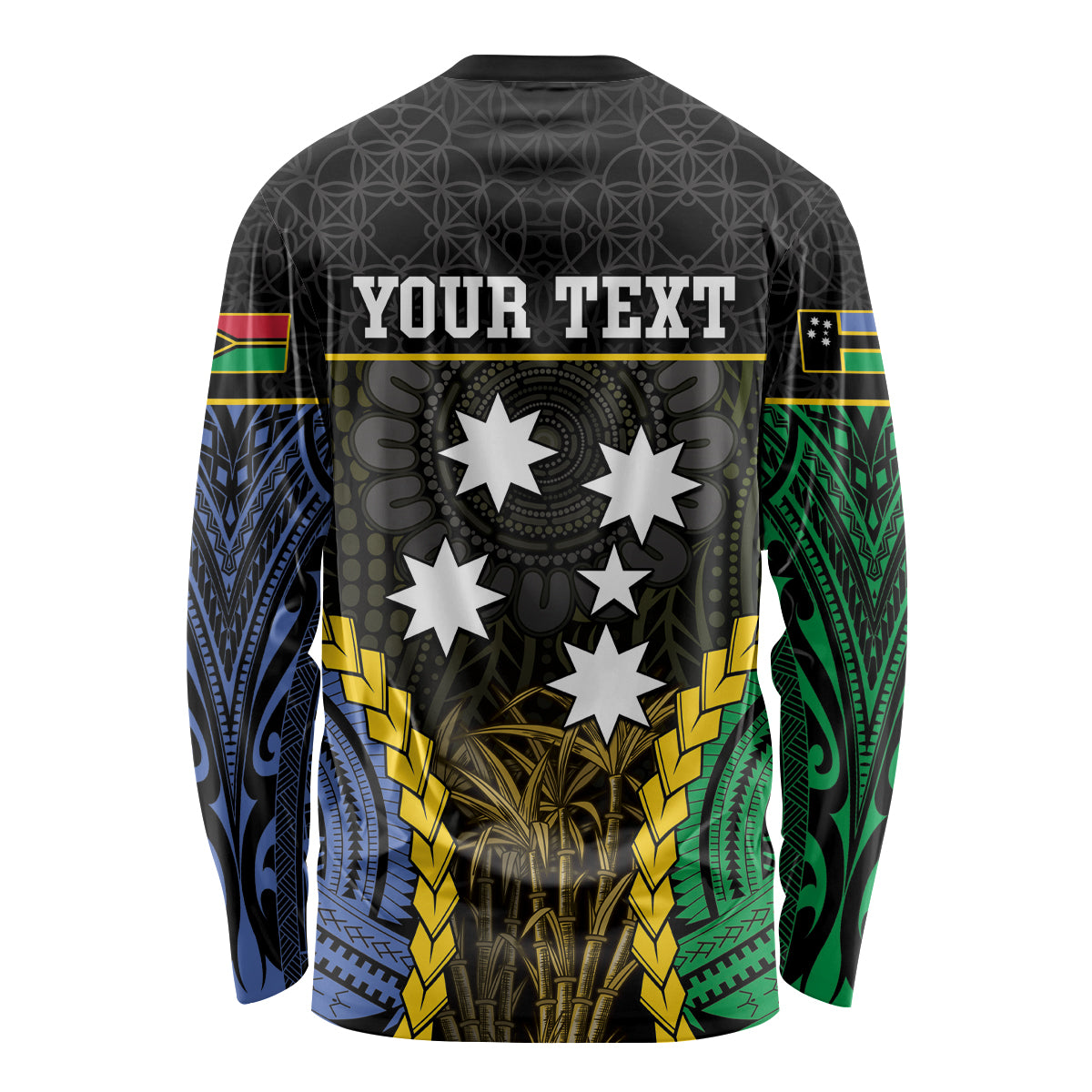 Personalised South Sea Islanders And Vanuatu Long Sleeve Shirt Kanakas Sand Drawing Pattern LT05 - Polynesian Pride