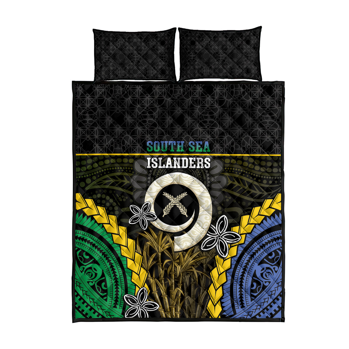 South Sea Islanders And Vanuatu Quilt Bed Set Kanakas Sand Drawing Pattern