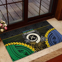 South Sea Islanders And Vanuatu Rubber Doormat Kanakas Sand Drawing Pattern