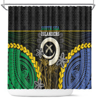 South Sea Islanders And Vanuatu Shower Curtain Kanakas Sand Drawing Pattern