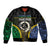 Personalised South Sea Islanders And Vanuatu Sleeve Zip Bomber Jacket Kanakas Sand Drawing Pattern