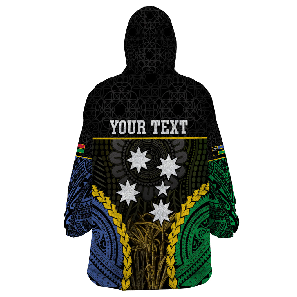Personalised South Sea Islanders And Vanuatu Wearable Blanket Hoodie Kanakas Sand Drawing Pattern