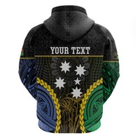 Personalised South Sea Islanders And Vanuatu Zip Hoodie Kanakas Sand Drawing Pattern