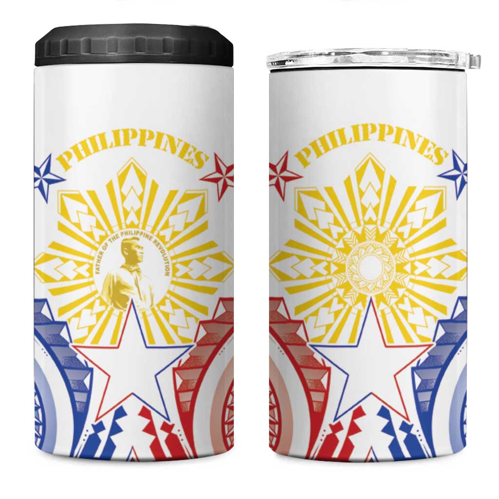 Philippines 4 in 1 Can Cooler Tumbler Katipunan Andres Bonifacio LT05 One Size: 16 oz White - Polynesian Pride