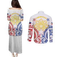 Philippines Couples Matching Puletasi and Long Sleeve Button Shirt Katipunan Andres Bonifacio