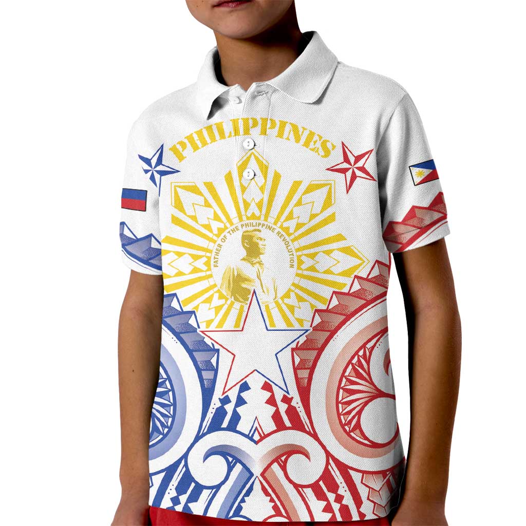 Philippines Kid Polo Shirt Katipunan Andres Bonifacio LT05 Kid White - Polynesian Pride