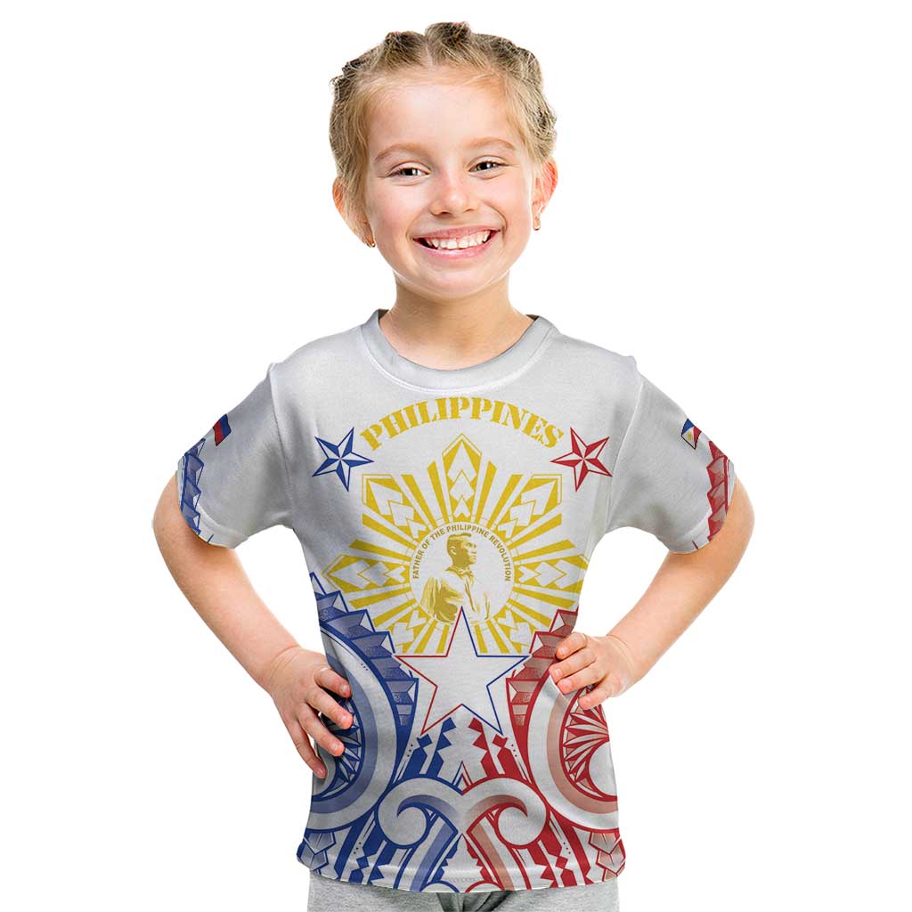 Philippines Kid T Shirt Katipunan Andres Bonifacio LT05 White - Polynesian Pride