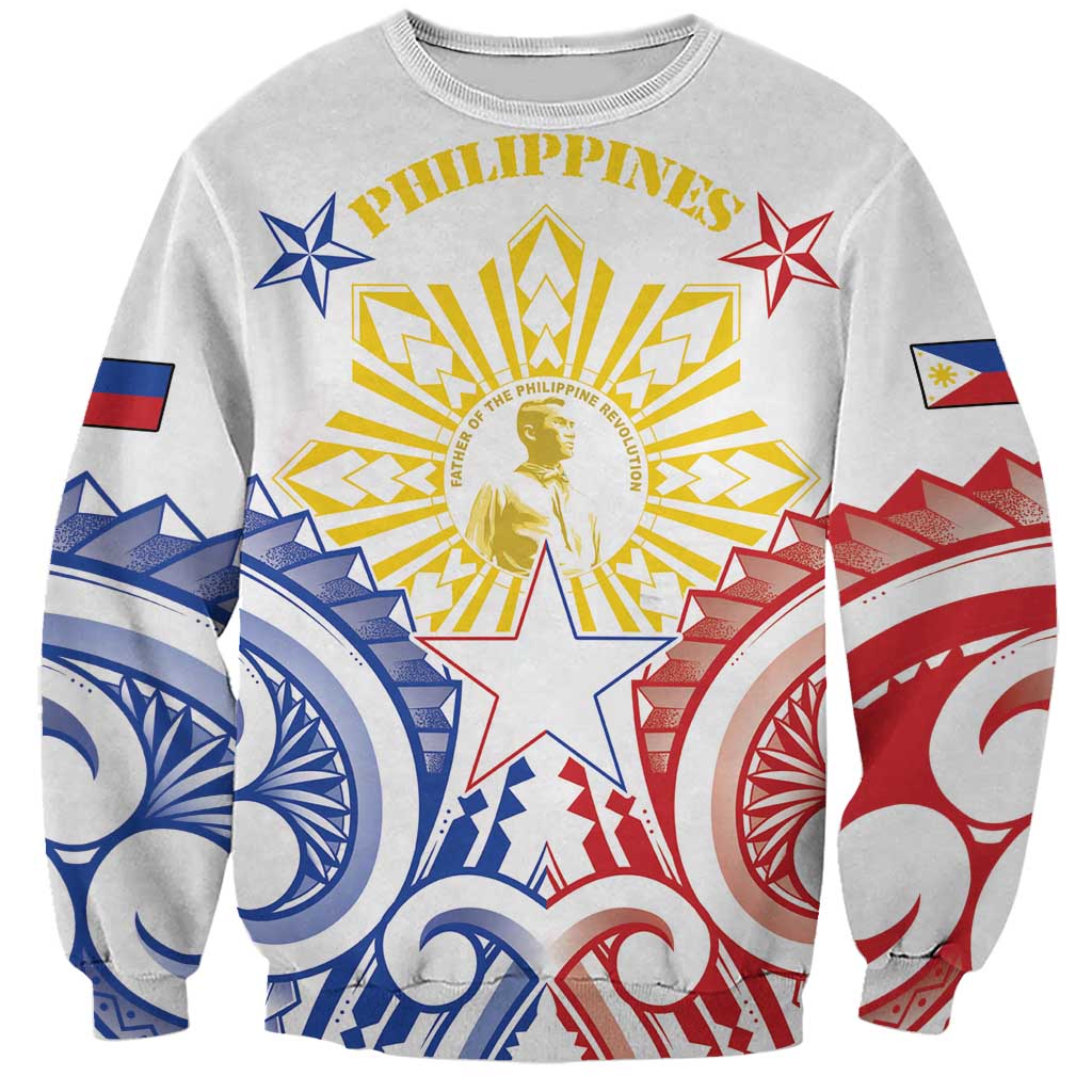 Philippines Sweatshirt Katipunan Andres Bonifacio LT05 Unisex White - Polynesian Pride
