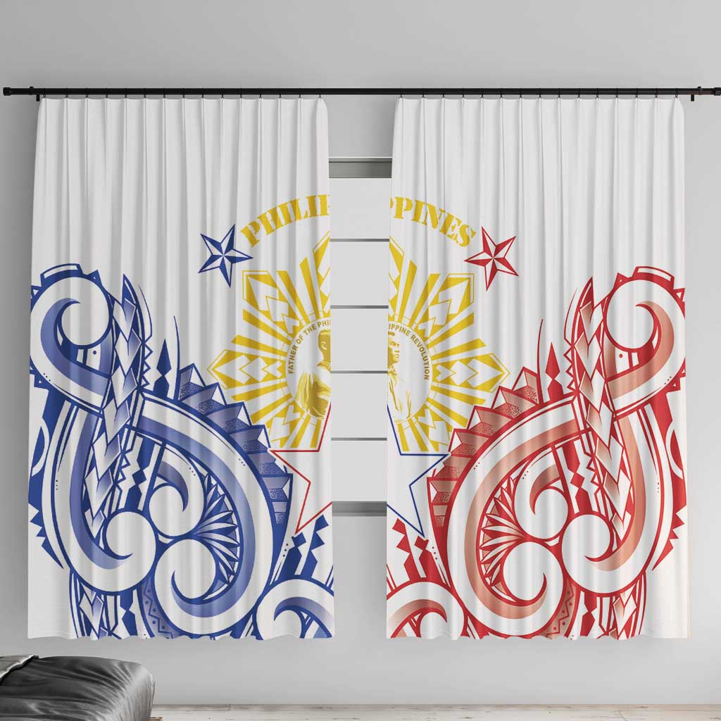 Philippines Window Curtain Katipunan Andres Bonifacio LT05 With Hooks White - Polynesian Pride