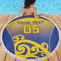 Custom James Cook High School Beach Blanket Maori Koru Pattern