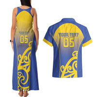 Custom James Cook High School Couples Matching Tank Maxi Dress and Hawaiian Shirt Maori Koru Pattern LT05 - Polynesian Pride