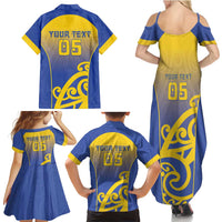 Custom James Cook High School Family Matching Summer Maxi Dress and Hawaiian Shirt Maori Koru Pattern