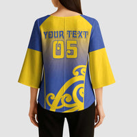 Custom James Cook High School Kimono Sleeve Blouse Maori Koru Pattern