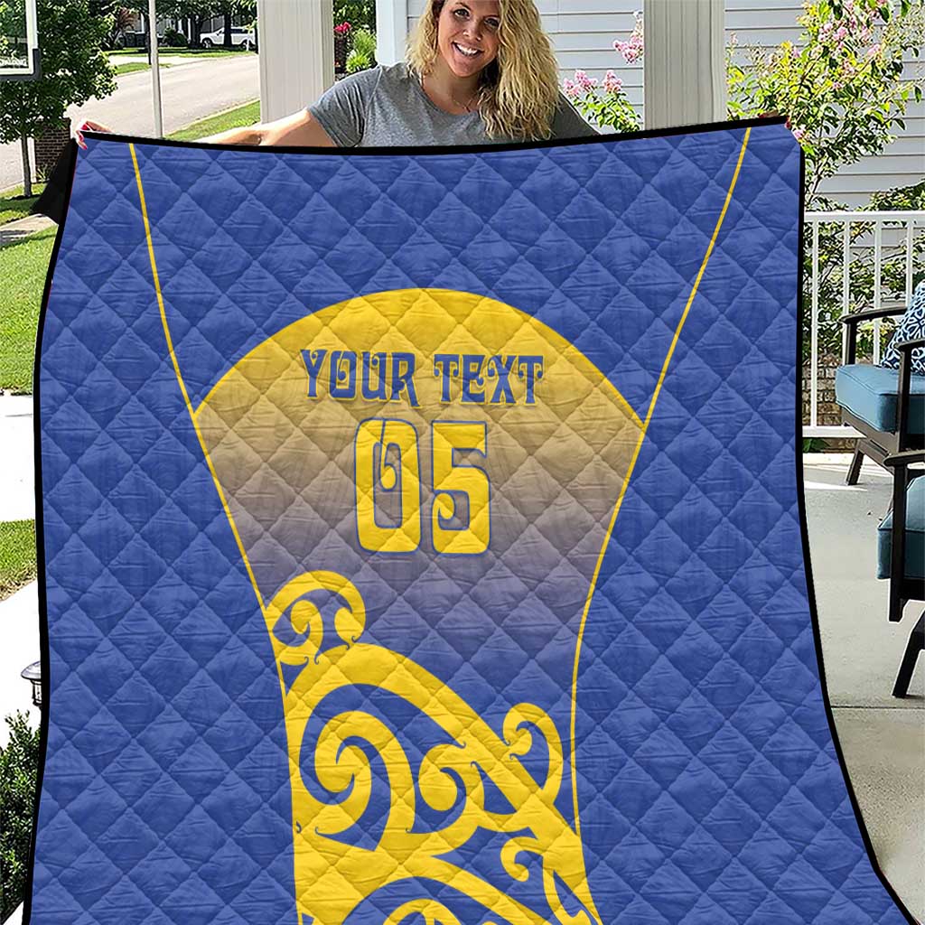 Custom James Cook High School Quilt Maori Koru Pattern LT05 Blue - Polynesian Pride