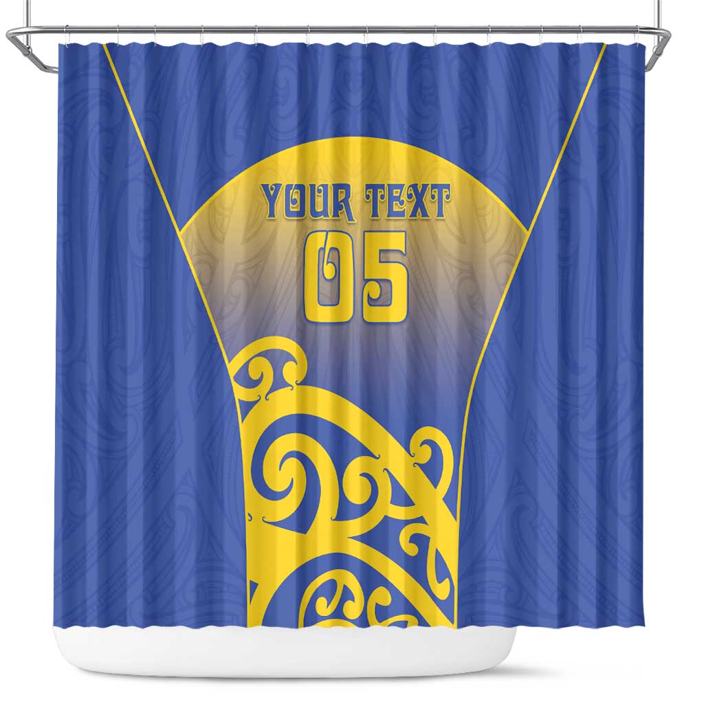 Custom James Cook High School Shower Curtain Maori Koru Pattern