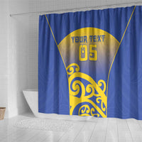 Custom James Cook High School Shower Curtain Maori Koru Pattern