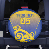Custom James Cook High School Spare Tire Cover Maori Koru Pattern LT05 No hole Blue - Polynesian Pride